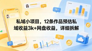 私域小项目,12条作品预估私域收益3k+网盘收益,详细拆解-淘金日记
