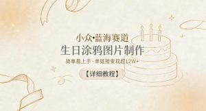 小众蓝海赛道,生日涂鸦图片制作,简单易上手,单链接变现超12W+【详细教程】-淘金日记