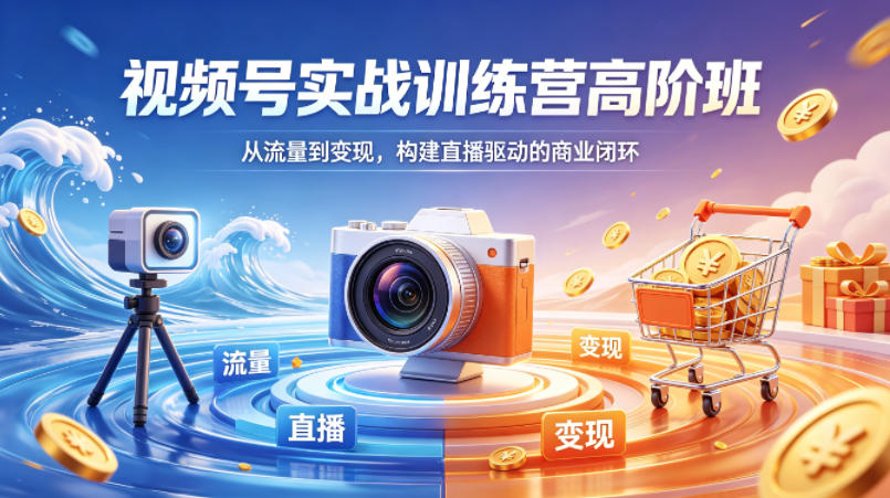 视频号实战训练营高阶班，从流量到变现，构建直播驱动的商业闭环（26年4月）-淘金日记
