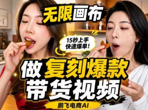 无限画布复刻二创带货视频搭建教学，实操教学，一键复刻爆款带货视频-淘金日记