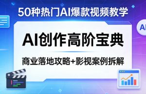 50种热门AI爆款视频教学，AI创作高阶宝典，商业落地攻略+影视案例拆解-淘金日记