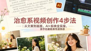 治愈系视频创作4步法|从文案到画面,AI+剪映全实操,新手也能精准传递情感-淘金日记