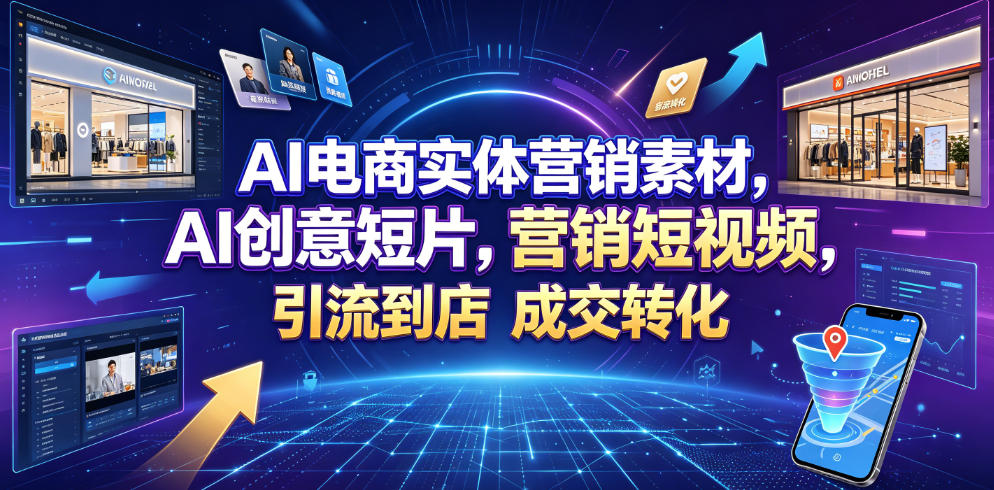 AI电商实体营销素材，AI创意短片，高效打造营销短视频，轻松引流到店，稳定提升门店客流与成交转化-淘金日记