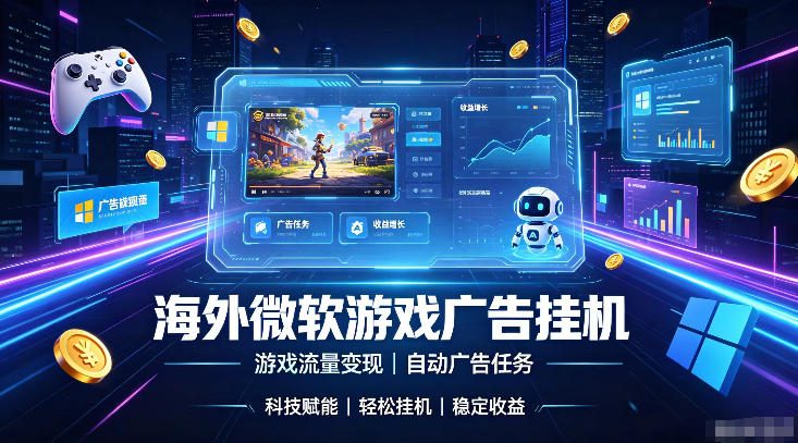 海外游戏广告自动挂G，轻资产海外副业风口，单设备稳定产出500+【揭秘】-淘金日记