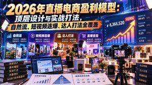 2026年直播电商盈利模型:顶层设计与实战打法,自然流、短视频连爆、达人打法全覆盖-淘金日记