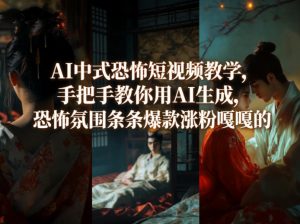 AI中式恐怖短视频教学,手把手教你用AI生成,恐怖氛围条条爆款涨粉嘎嘎的-淘金日记