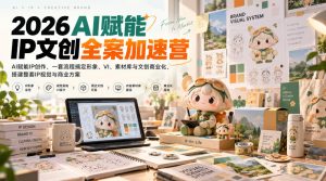 2026AI赋能ip文创全案加速营,AI赋能IP创作,一套流程搞定形象、VI、素材库与文创商业化,搭建整套IP视觉与商业方案-淘金日记