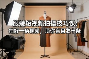 服装短视频拍摄技巧课:拍好一条视频,顶你盲目发十条-淘金日记