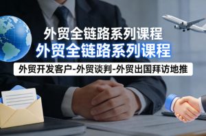 外贸系列课程，外贸开发客户-外贸谈判-外贸出国拜访地推，完成一个外贸链路-淘金日记