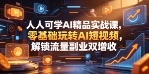 人人可学AI精品实战课,零基础玩转AI短视频,解锁流量副业双增收-淘金日记