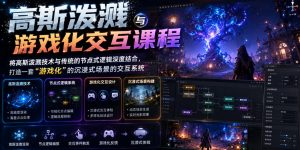 高斯泼溅与游戏化交互课程，将高斯泼溅技术与传统的节点式逻辑深度结合，打造一套“游戏化”的沉浸式场景的交互系统-淘金日记
