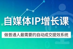 自媒体IP增长课，做普通人最需要的自动成交提效系统-淘金日记