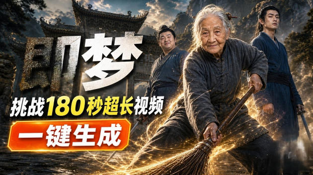 即梦挑战180秒超长视频！一键生成3分钟电影？完整制作流程详细分享！-淘金日记