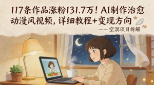 117条作品涨粉131.7W!AI制作治愈动漫风视频,详细教程+变现方向-淘金日记