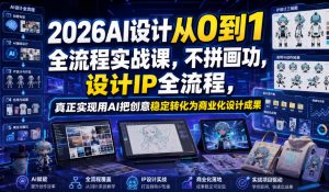 2026AI设计从0到1全流程实战课，不拼画功，设计IP全流程，真正实现用AI把创意稳定转化为商业化设计成果-淘金日记