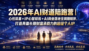 2026年AI财道陪跑营|心性筑基+IP心智修炼+AI商业落地全周期陪伴,打造具备长期财富承载力的超级个人IP-淘金日记