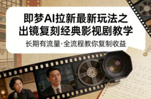 即梦AI拉新最新玩法之出镜复刻经典影视剧教学,长期有流量,全流程教你复制收益-淘金日记