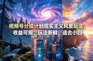 视频号分成计划现实主义风景玩法,收益可观,玩法新鲜,适合小白-淘金日记