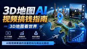 3D地图AI视频搞钱指南,3D地图看世界,AI短视频赛道的流量密码与商业化路径【文档】-淘金日记