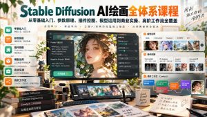 【无水印】Stable Diffusion AI绘画全体系课程,从零基础入门、参数原理、插件控图、模型运用到商业实操、高阶工作流全覆盖-淘金日记