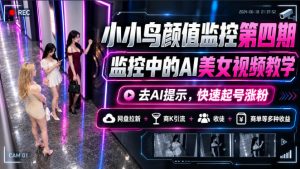 小小鸟颜值监控第四期,监控中的AI美女视频教学,去AI提示,快速起号涨粉,网盘拉新+商K引流+收徒+商单等多种收益-淘金日记
