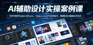 AI辅助设计实操案例课,手把手教学Stable Diffusion、Midjourney与PS协同技巧,掌握前沿AI辅助设计技术-淘金日记