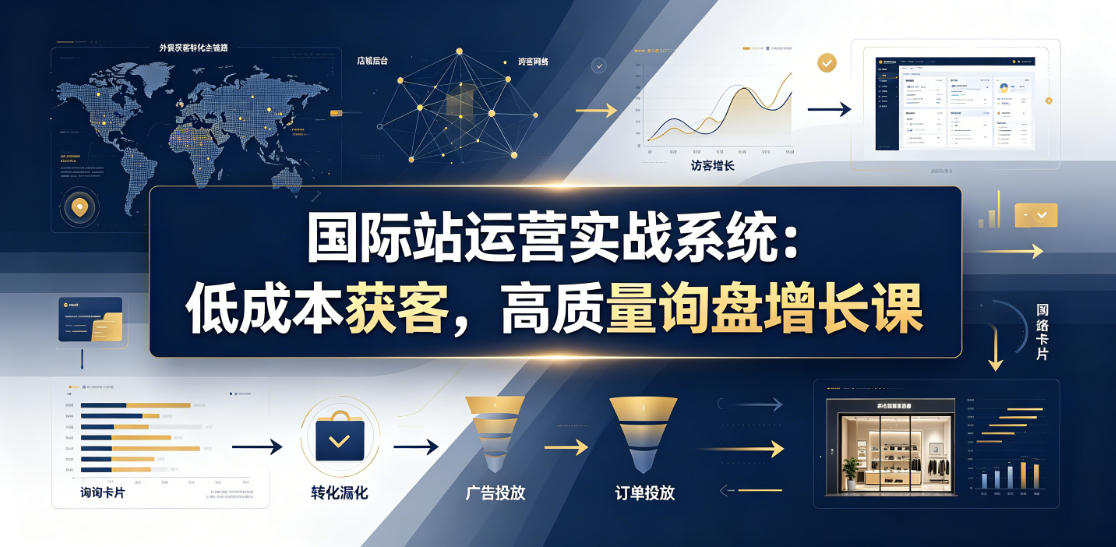 国际站运营实战系统：低成本获客，高质量询盘增长课（更新26年）-淘金日记