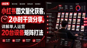 小红书图文量化获客,2小时干货分享,详解单人运营20台设备矩阵打法-淘金日记