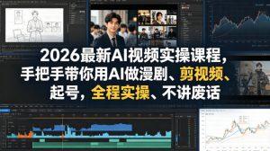 2026最新AI视频实操课程,手把手带你用AI做漫剧、剪视频、起号,全程实操、不讲废话-淘金日记