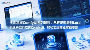 全面掌握ComfyUI系列课程,从环境部署到Lora训练从0到1吃透ComfyUI,轻松实现商业实战变现-淘金日记