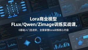 系统性学习Lora商业模型FLux/Qwen/Zimage训练实战课,0基础入门至进阶,全面掌握lora训练核心内容-淘金日记