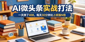 一天挣了408,AI微头条实战打法,每天30分钟比上班强N倍-淘金日记