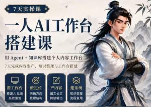 7天实操课一人AI工作台搭建课,用Agent+知识库搭建个人内容工作台,7天完成内容生产、知识整理与工作台搭建-淘金日记
