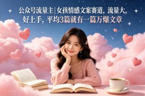 公众号流量主女孩情感文案赛道，流量大，好上手，平均3篇就有一篇万爆文章-淘金日记