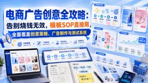 电商广告创意全攻略:告别烧钱无效,模板SOP直接用,全面覆盖创意策略、广告制作与测试系统【原创双语字幕】-淘金日记