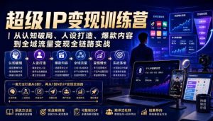 超级IP变现训练营|从认知破局、人设打造、爆款内容到全域流量变现全链路实战-淘金日记