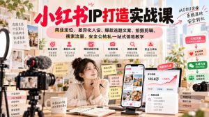 小红书ip打造实战课,商业定位、差异化人设、爆款选题文案、拍摄剪辑、搜索流量、安全公转私一站式落地教学-淘金日记