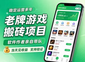 老牌游戏搬砖项目,超稳定可靠,软件作者亲自带队,当天见收益,支持验证【揭秘】-淘金日记