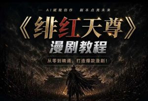 绯红天尊AI漫剧系统教程|从零入门到精通,工具运用+剧本创作+爆款逻辑+提示词素材+镜头剪辑,全套爆款漫剧落地实战课-淘金日记