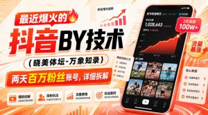 最近爆火的抖音搬运技术(晓美体坛-万象知录),两天百万粉丝账号,详细拆解-淘金日记