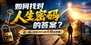 付费文章:如何找对人生密码的答案?这一篇让你比90%的大师还厉害!-淘金日记