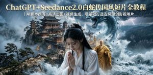 ChatGPT+Seedance2.0白蛇传国风短片全教程|AI脚本撰写+高清出图+视频生成,零基础打造古风原创影视短片-淘金日记