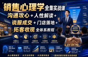 销售心理学全集实战课|沟通攻心+人性解读+说服成交+门店落地+拓客收现全体系教程-淘金日记