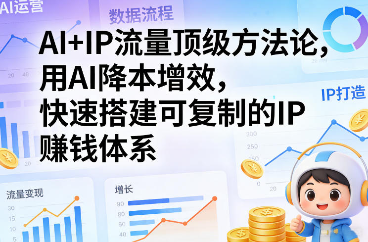 AI+IP流量顶级方法论，用AI降本增效，快速搭建可复制的IP賺钱体系-淘金日记