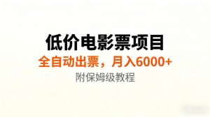 低价电影票项目新玩法,全自动报价出票,月入6000+,附保姆级教程【揭秘】-淘金日记