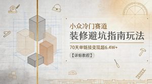 小众冷门赛道,装修避坑指南玩法,70天单链接变现超6.4W+【详细教程】-淘金日记