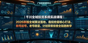 千川全域投流系统实战课程|2026新版全域算法落地、叠投抢量核心打法、新号起号、老号稳量、计划异常排查全链路教学-淘金日记