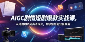 AIGC剧情短剧爆款实战课,从选题剧本到高清成片,解锁短剧副业新赛道(更新0906)-淘金日记