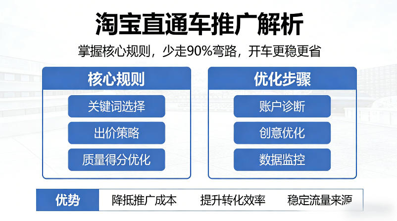 淘宝直通车推广解析,掌握核心规则,少走90%弯路,开车更稳更省