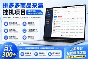 拼多多商品信息采集挂G项目,批量可矩阵,单机轻松日入300+,长期稳定【揭秘】-淘金日记
